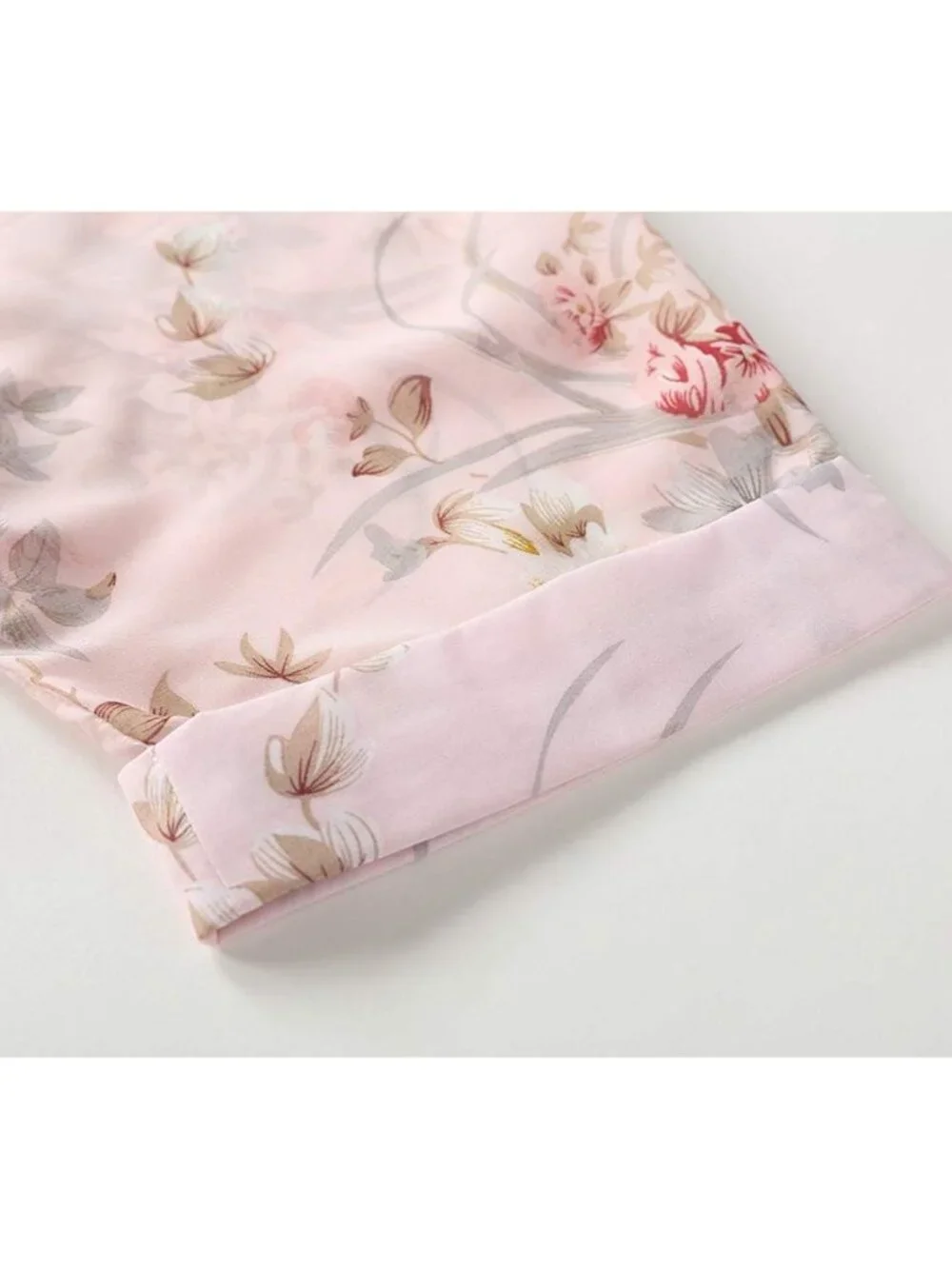 Women's Floral Print Sheer Chiffon 3/4 Bat Sleeve Casual Loose Kimono Cardigan C